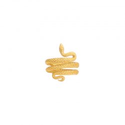Anillo serpiente espiral de plata bañada en oro