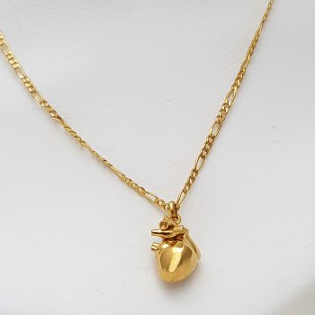 Colgante corazón grande plata bañada en oro