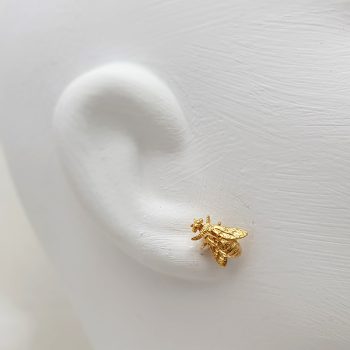 Pendientes Porca Miseria abejas plata bañada en oro