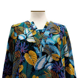 Blusa capa escore geométrico tropical
