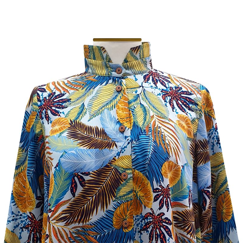 Camisa capa viscosa azul claro tropical