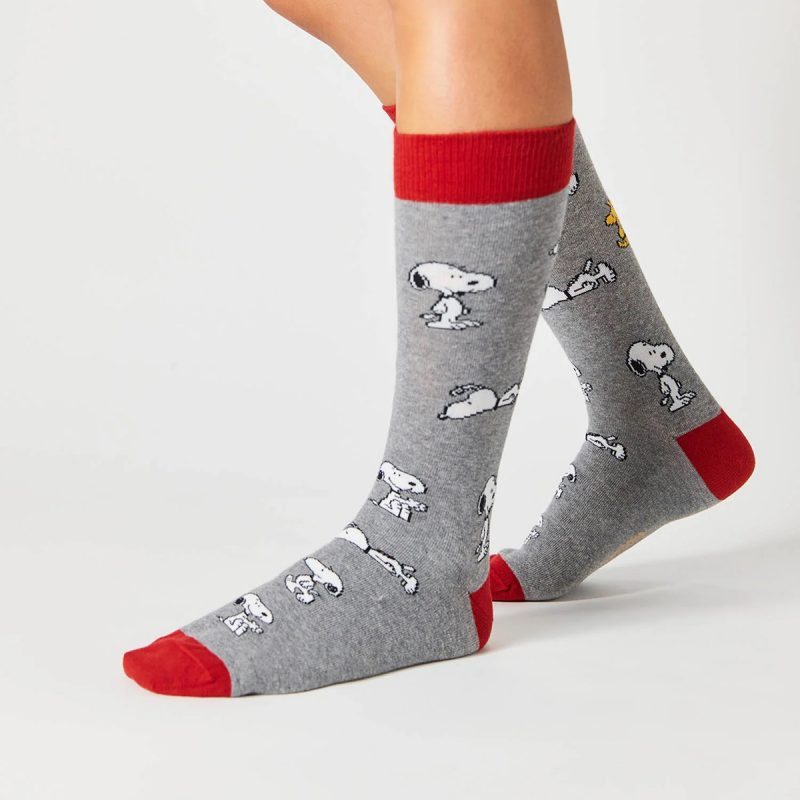 Calcetines Snoopy gris