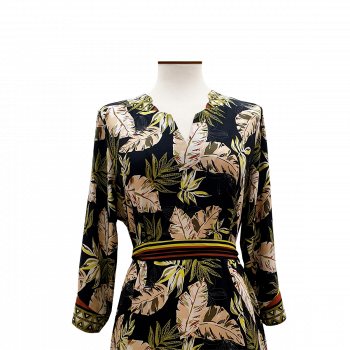 Vestido viscosa negra selva