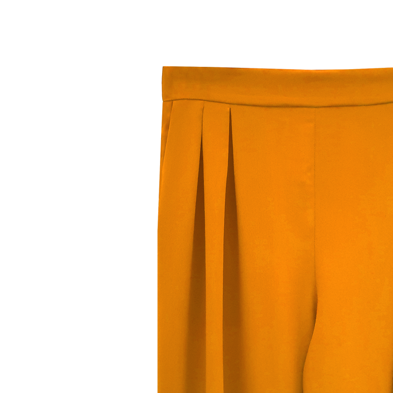 Pantalón crepe mostaza anaranjado