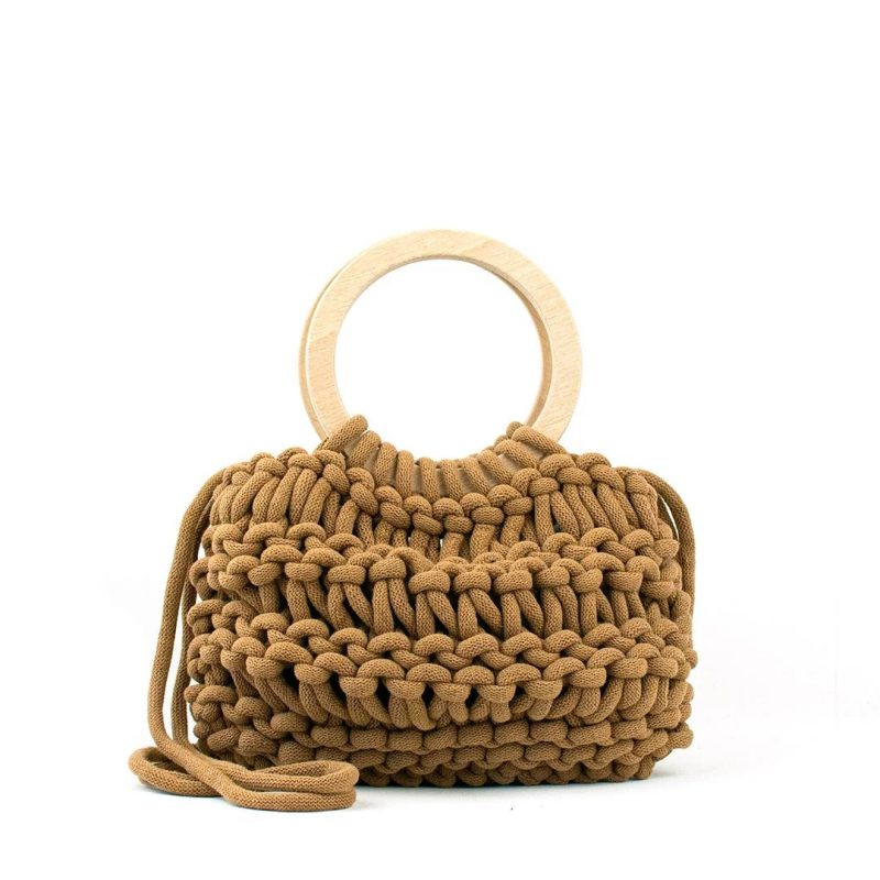 Bolso trenzado camel