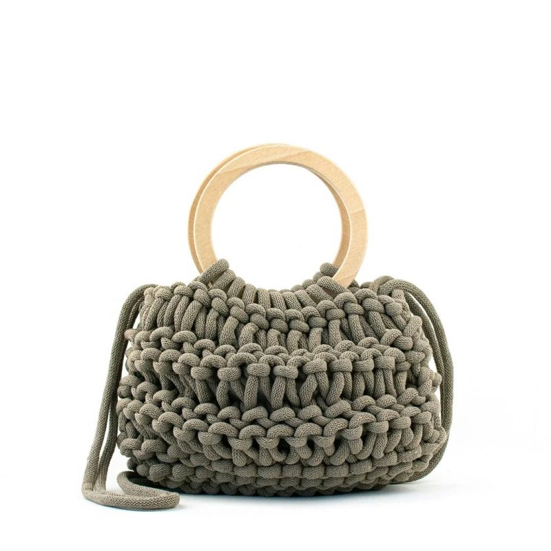 Bolso trenzado taupé