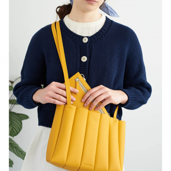 Bolso tote Shell D5 mostaza