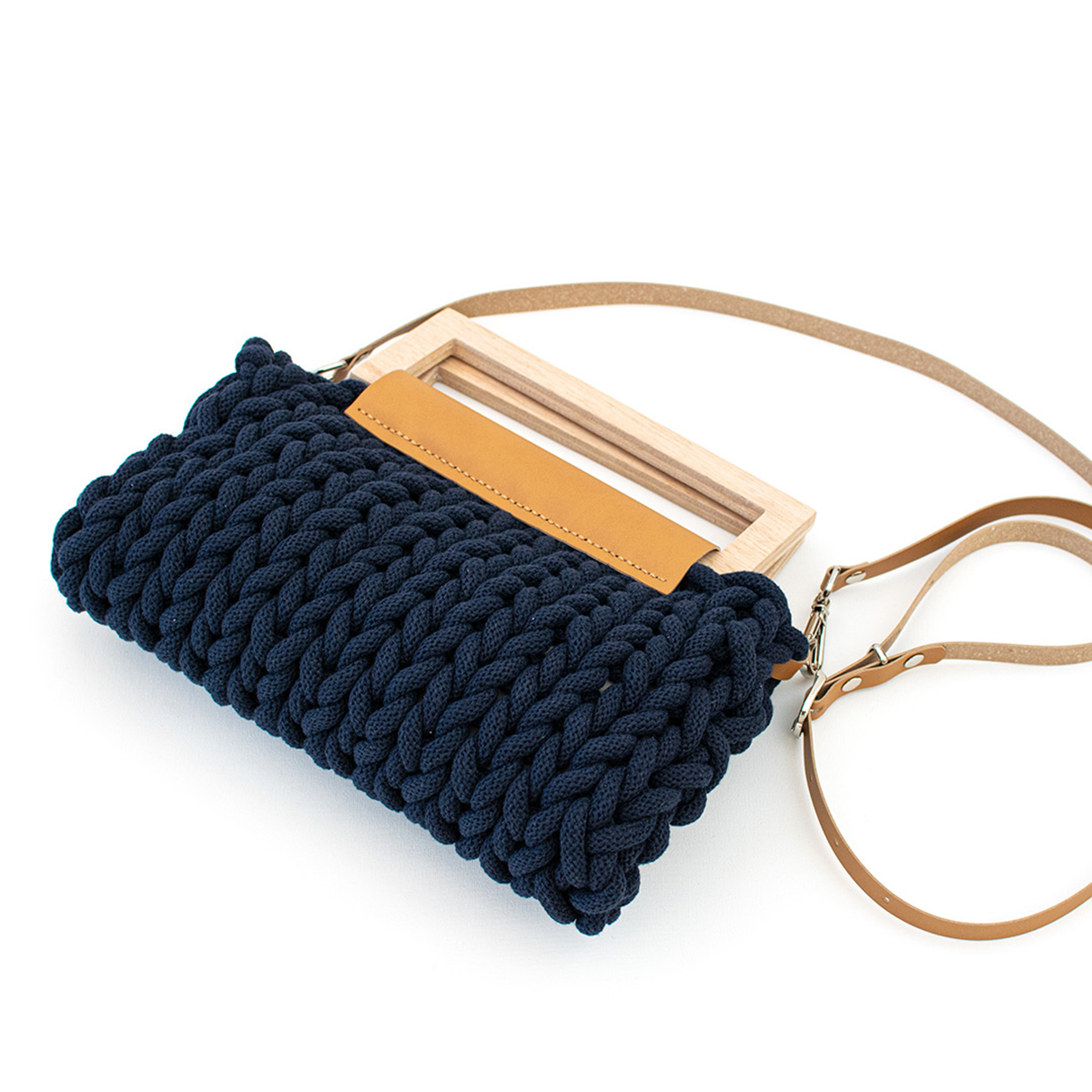 Bolso trenzado Vera azul marino - Image 3