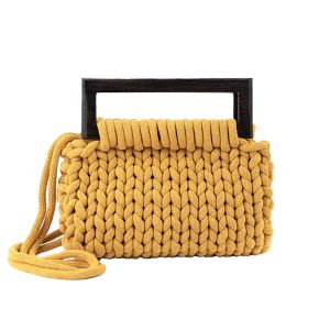 Bolso trenzado Vera mostaza