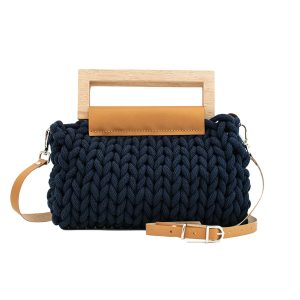 Bolso trenzado Vera azul marino