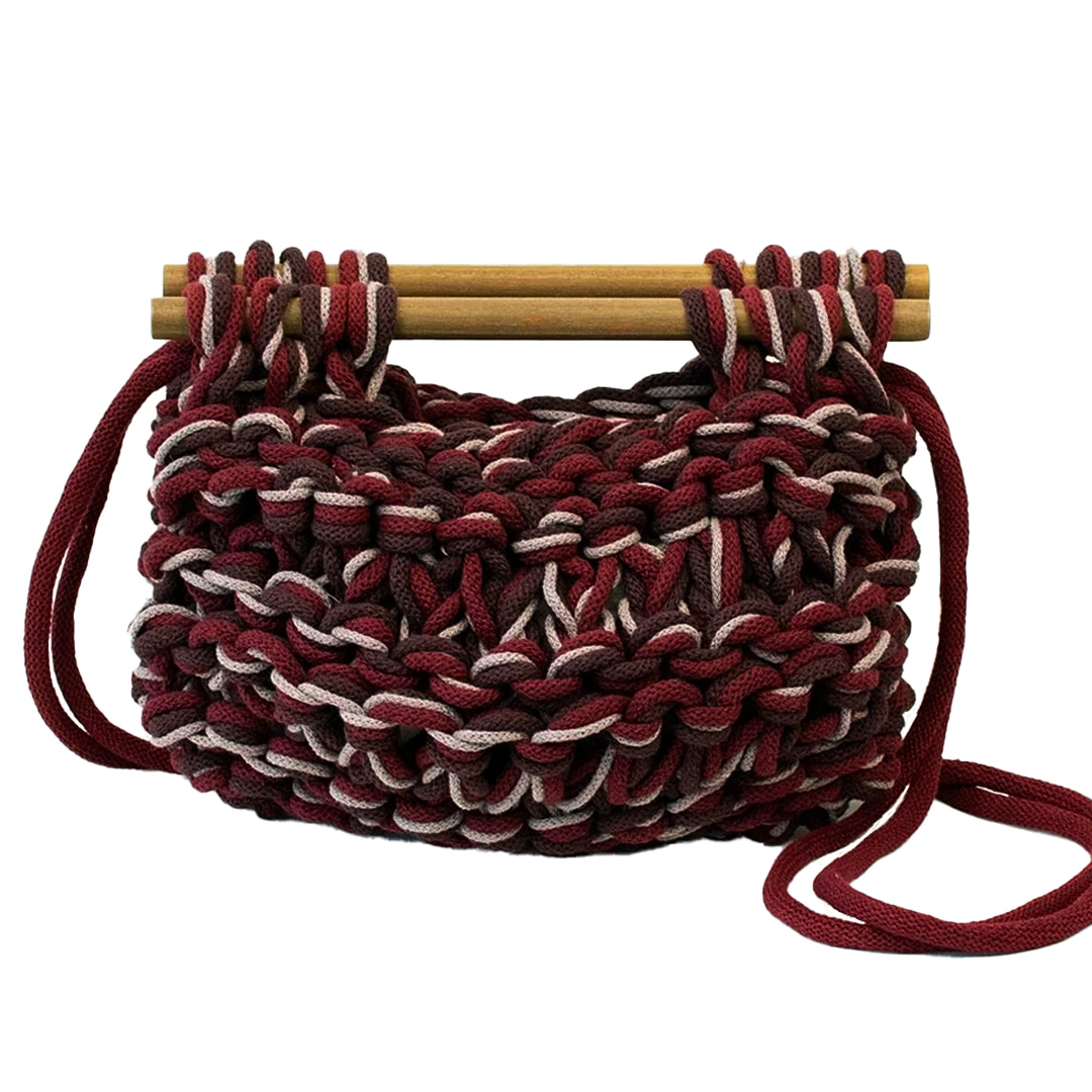 Bolso trenzado Lume cereza