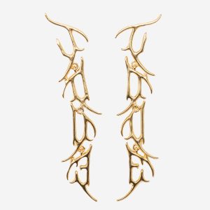 Pendientes Love baño oro