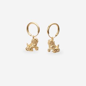 Pendientes León de Fu oro