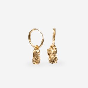Pendientes Maneki Neko oro