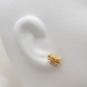 Pendientes abejas de plata bañada en oro