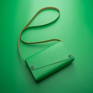 Bolso Lemur S BAG Lush Green de cuero reciclado verde con correa ajustable