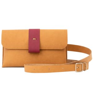 Bolso riñonera Masala tostado-burdeos
