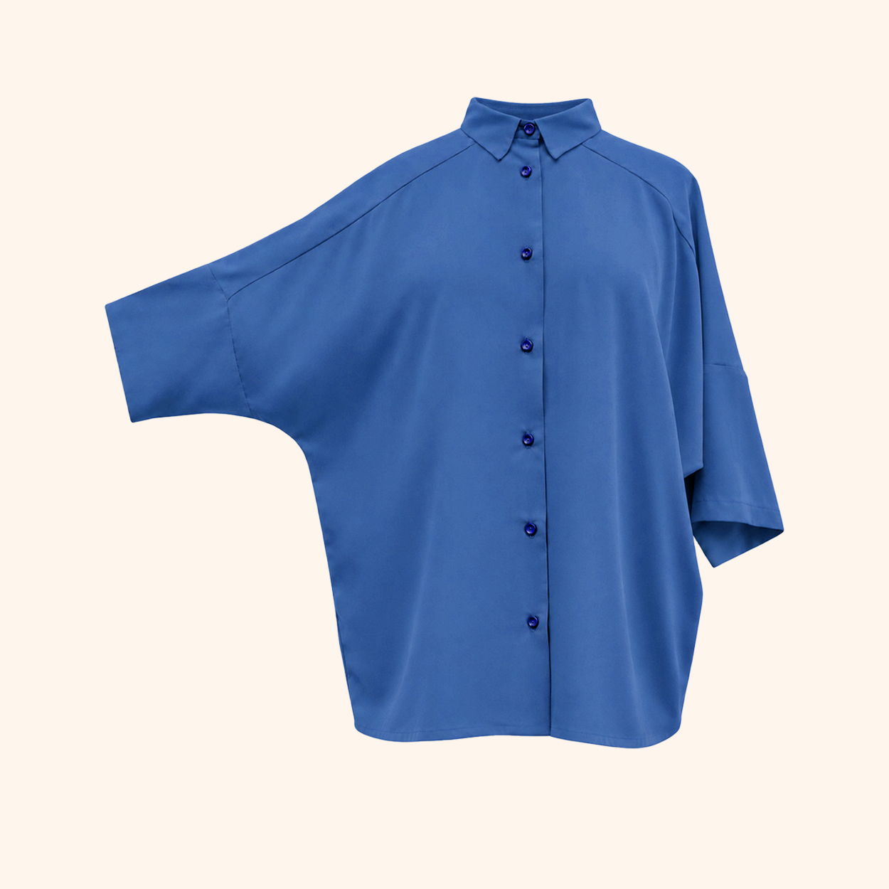 Camisa pliegues Azul - Imagen 2