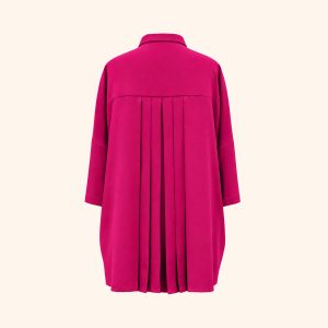 Camisa pliegues Fucsia