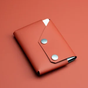 Travel Wallet Red Recycled Leather