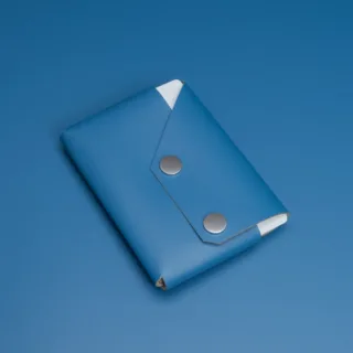 Travel Wallet Deep Sea Blue Recycled Leather